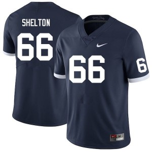 Men Drew Shelton Retro Navy Penn State Nittany Lions #66 College Football Stitched Jersey 118603-882