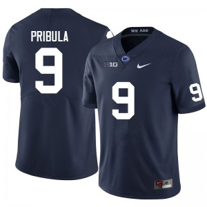 Men's Beau Pribula Navy Penn State Nittany Lions #9 College Football Game Jersey 359402-437