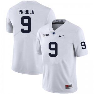 Mens Beau Pribula White Penn State Nittany Lions #9 College Football Replica Jersey 792400-951
