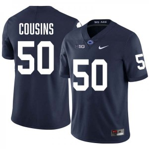 Men's Cooper Cousins Navy Penn State Nittany Lions #50 College Football Stitched Jersey 456157-655