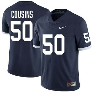 Men Cooper Cousins Retro Navy Penn State Nittany Lions #50 College Football Stitched Jersey 183287-993