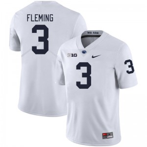 Men's Julian Fleming White Penn State Nittany Lions #3 College Football Official Jersey 697203-718