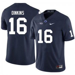 Mens Khalil Dinkins Navy Penn State Nittany Lions #16 College Football Player Jersey 245044-657