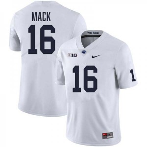 Men's King Mack White Penn State Nittany Lions #16 College Football Stitched Jersey 727885-698