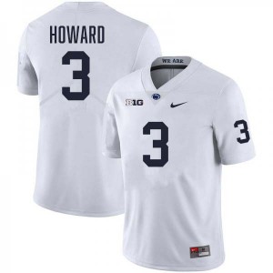 Men Koby Howard White Penn State Nittany Lions #3 College Football Stitched Jersey 214419-503