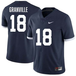 Men's Max Granville Retro Navy Penn State Nittany Lions #18 College Football Stitched Jersey 576528-195