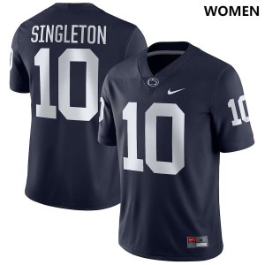 Women's Nicholas Singleton Navy Penn State Nittany Lions #10 Football Jersey 160921-488