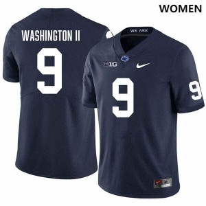Womens Elliot Washington II Navy Penn State Nittany Lions #9 College Football Stitched Jersey 217304-847