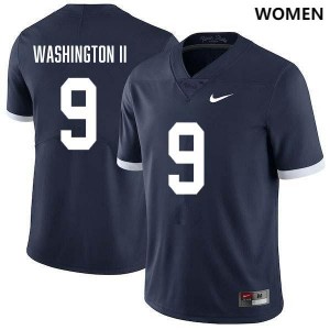 Womens Elliot Washington II Retro Navy Penn State Nittany Lions #9 College Football Stitched Jersey 254628-208
