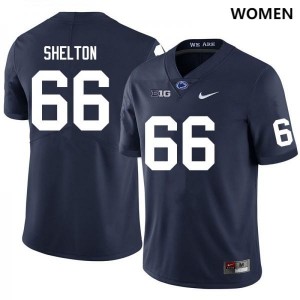 Women Drew Shelton Navy Penn State Nittany Lions #66 College Football Stitched Jersey 398335-635