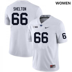 Women Drew Shelton White Penn State Nittany Lions #66 College Football Stitched Jersey 213627-770