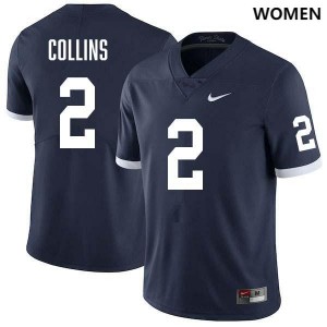 Women's Audavion Collins Retro Navy Penn State Nittany Lions #2 College Football Stitched Jersey 109044-440