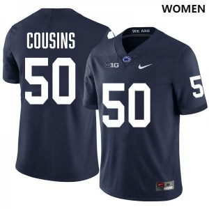 Women Cooper Cousins Navy Penn State Nittany Lions #50 College Football Stitched Jersey 121213-527