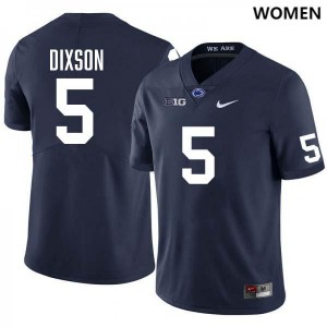 Womens Daryus Dixson Navy Penn State Nittany Lions #5 College Football Stitched Jersey 155637-449