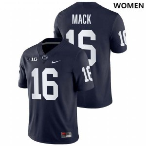 Women King Mack Navy Penn State Nittany Lions #16 College Football Stitched Jersey 276952-148