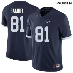 Women's Lyrick Samuel Retro Navy Penn State Nittany Lions #81 College Football Stitched Jersey 314554-351