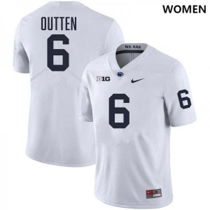 Women's Matt Outten White Penn State Nittany Lions #6 College Football Stitched Jersey 822312-635