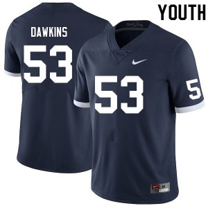 Youth Nick Dawkins Retro Penn State Nittany Lions #53 College Football University Jersey 436900-373