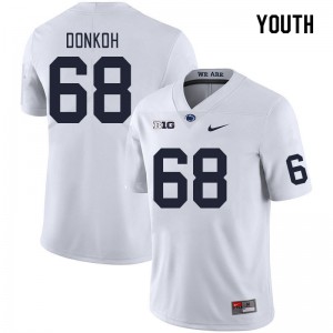 Youth Anthony Donkoh White Penn State Nittany Lions #68 College Football NCAA Jersey 540192-279