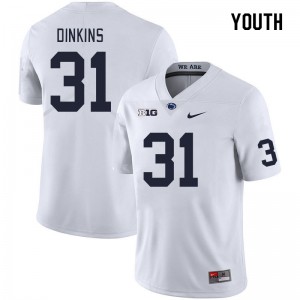 Youth Kolin Dinkins White Penn State Nittany Lions #31 College Football Player Jersey 235971-244