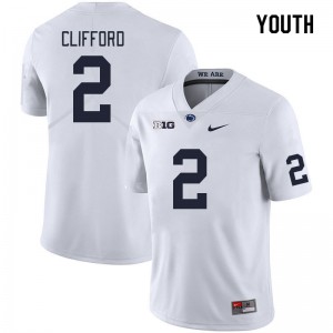 Youth Liam Clifford White Penn State Nittany Lions #2 College Football Player Jersey 334236-126