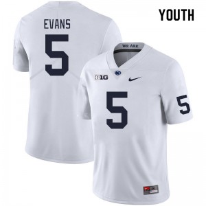 Youth Omari Evans White Penn State Nittany Lions #5 College Football Official Jersey 845739-535