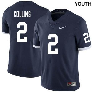 Youth Audavion Collins Retro Navy Penn State Nittany Lions #2 College Football Stitched Jersey 764232-809
