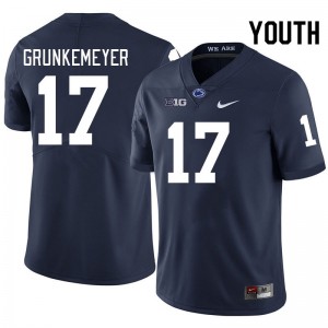 Youth Ethan Grunkemeyer Navy Penn State Nittany Lions #17 College Football Player Jersey 383959-654