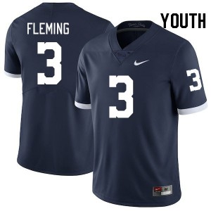 Youth Julian Fleming Retro Penn State Nittany Lions #3 College Football Game Jersey 378844-507