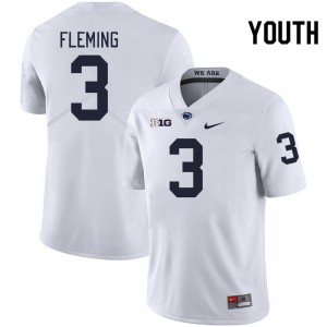 Youth Julian Fleming White Penn State Nittany Lions #3 College Football Limited Jersey 459446-786