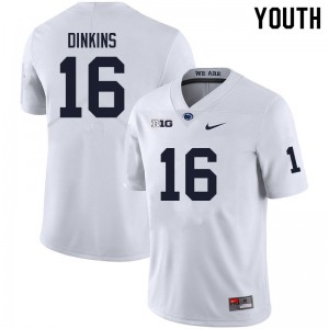 Youth Khalil Dinkins White Penn State Nittany Lions #16 College Football 2024 Jersey 941801-125