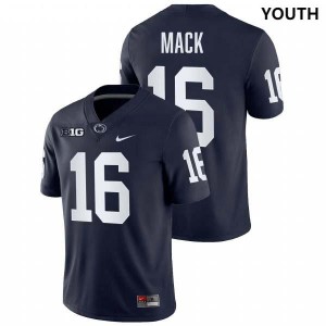 Youth King Mack Navy Penn State Nittany Lions #16 College Football Stitched Jersey 569537-727