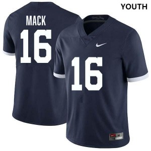 Youth King Mack Retro Navy Penn State Nittany Lions #16 College Football Stitched Jersey 599042-215