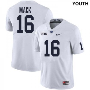 Youth King Mack White Penn State Nittany Lions #16 College Football Stitched Jersey 252657-739