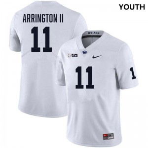 Youth LaVar Arrington II White Penn State Nittany Lions #11 College Football Stitched Jersey 106304-793