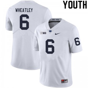 Youth Zakee Wheatley White Penn State Nittany Lions #6 College Football NCAA Jersey 781938-855