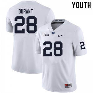 Youth Zane Durant White Penn State Nittany Lions #28 College Football Embroidery Jersey 468539-826
