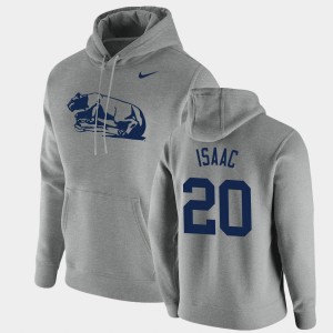 Men Adisa Isaac Heathered Gray Penn State Nittany Lions #20 Vintage School Logo Pullover Hoodie 277423-120
