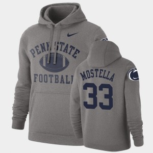 Men Bryce Mostella Heathered Gray Penn State Nittany Lions #33 Retro Football Pullover Hoodie 985453-708