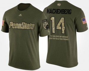 Men's Christian Hackenberg Camo Penn State Nittany Lions #14 Military Short Sleeve With Message T-Shirt 478933-480