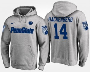 Men Christian Hackenberg Gray Penn State Nittany Lions #14 Name and Number Hoodie 541841-790