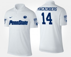 Mens Christian Hackenberg White Penn State Nittany Lions #14 Name and Number Polo 369019-825