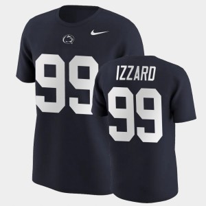Mens Coziah Izzard Navy Penn State Nittany Lions #99 College Football Name & Number T-Shirt 479387-467