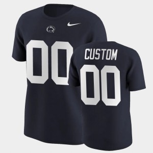 Men Custom Navy Penn State Nittany Lions #00 College Football Name & Number T-Shirt 716496-365