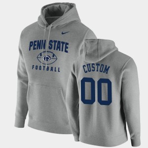 Mens Custom Gray Penn State Nittany Lions #00 Oopty Oop Football Pullover Hoodie 233741-907