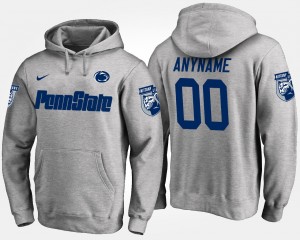 Men Custom Gray Penn State Nittany Lions #00 Name and Number Hoodie 548238-344