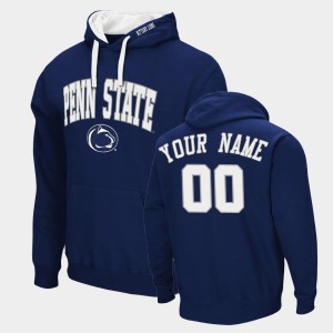 Men's Custom Navy Penn State Nittany Lions #00 Arch & Logo 2.0 Pullover Hoodie 896208-198