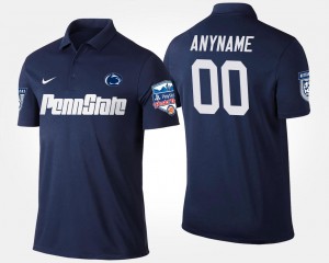 Men's Custom Navy Penn State Nittany Lions #00 Bowl Game Fiesta Bowl Name and Number Polo 414985-511