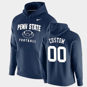 Mens Custom Navy Penn State Nittany Lions #00 Oopty Oop Football Pullover Hoodie 736515-365