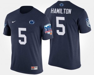 Mens DaeSean Hamilton Navy Penn State Nittany Lions #5 Bowl Game Fiesta Bowl T-Shirt 946569-182